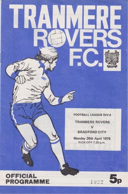 Tranmere Rovers v Bradford City Match Programme 1976-04-26